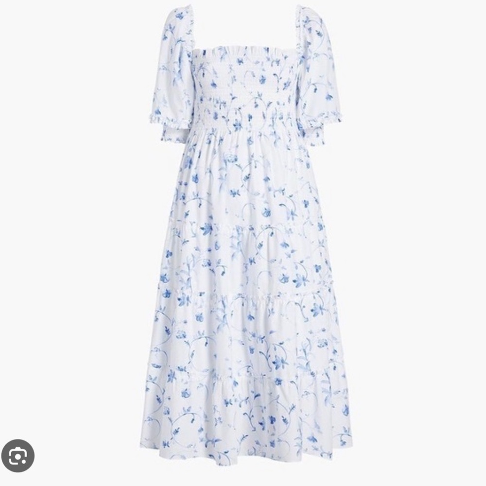 Hill House Nesli Nap Dress Blue Botanical S